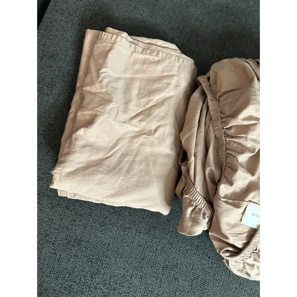 Boll & Branch Organic Cotton Fitted Flat Sheet Blush Pink Twin XL